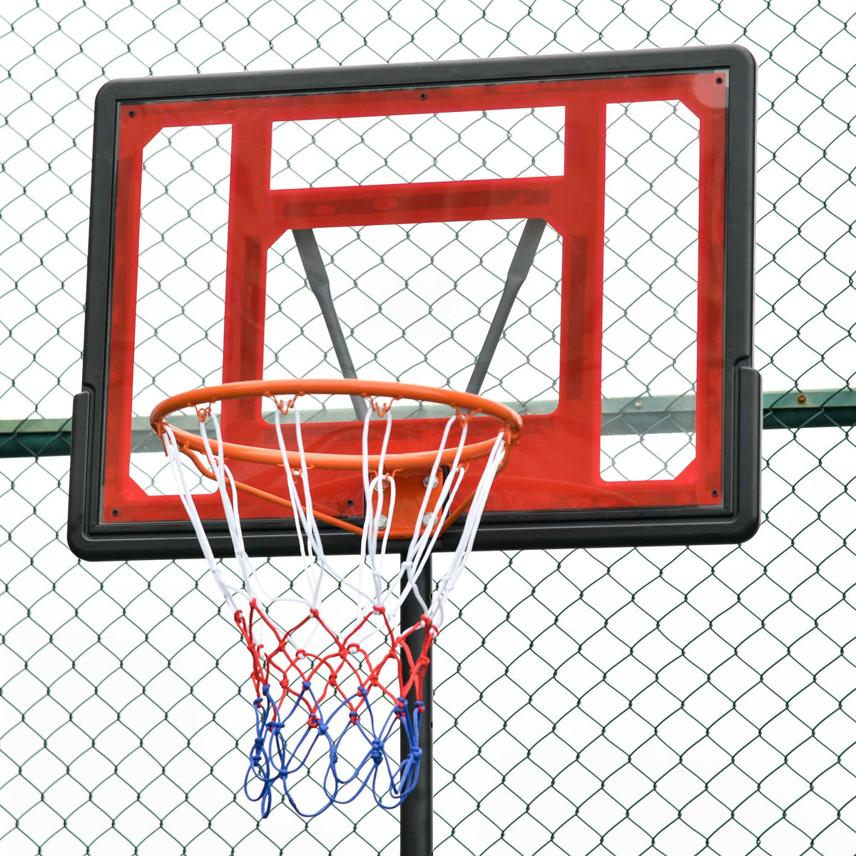 Panier de basket extérieur hauteur réglable 160–210 cm panier de basket sur pied à roulettes base remplissable noir-8