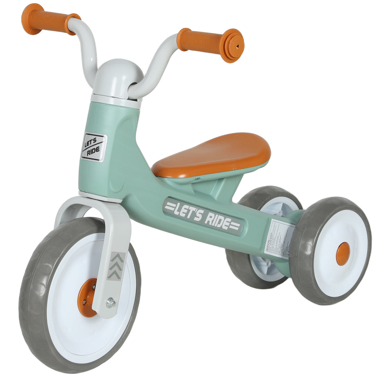 Draisienne bébé 1-3 ans jusqu'à 20 kg, vélo enfants sans pédale, 3 roues silencieuses, 69 x 40 x 49 cm, vert-0