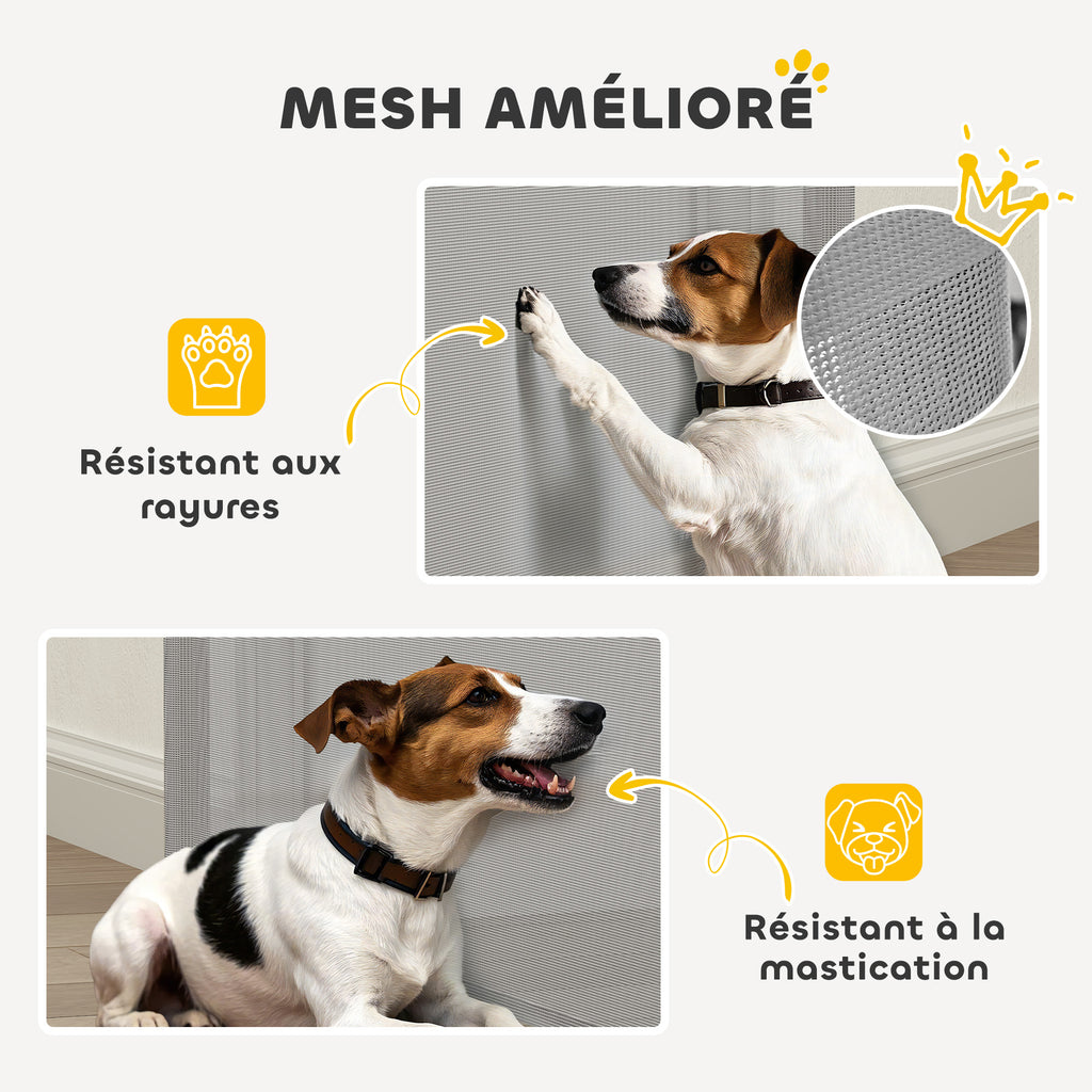Barrière rétractable pour chien largeur 149 cm verrouillage automatique - gris-7
