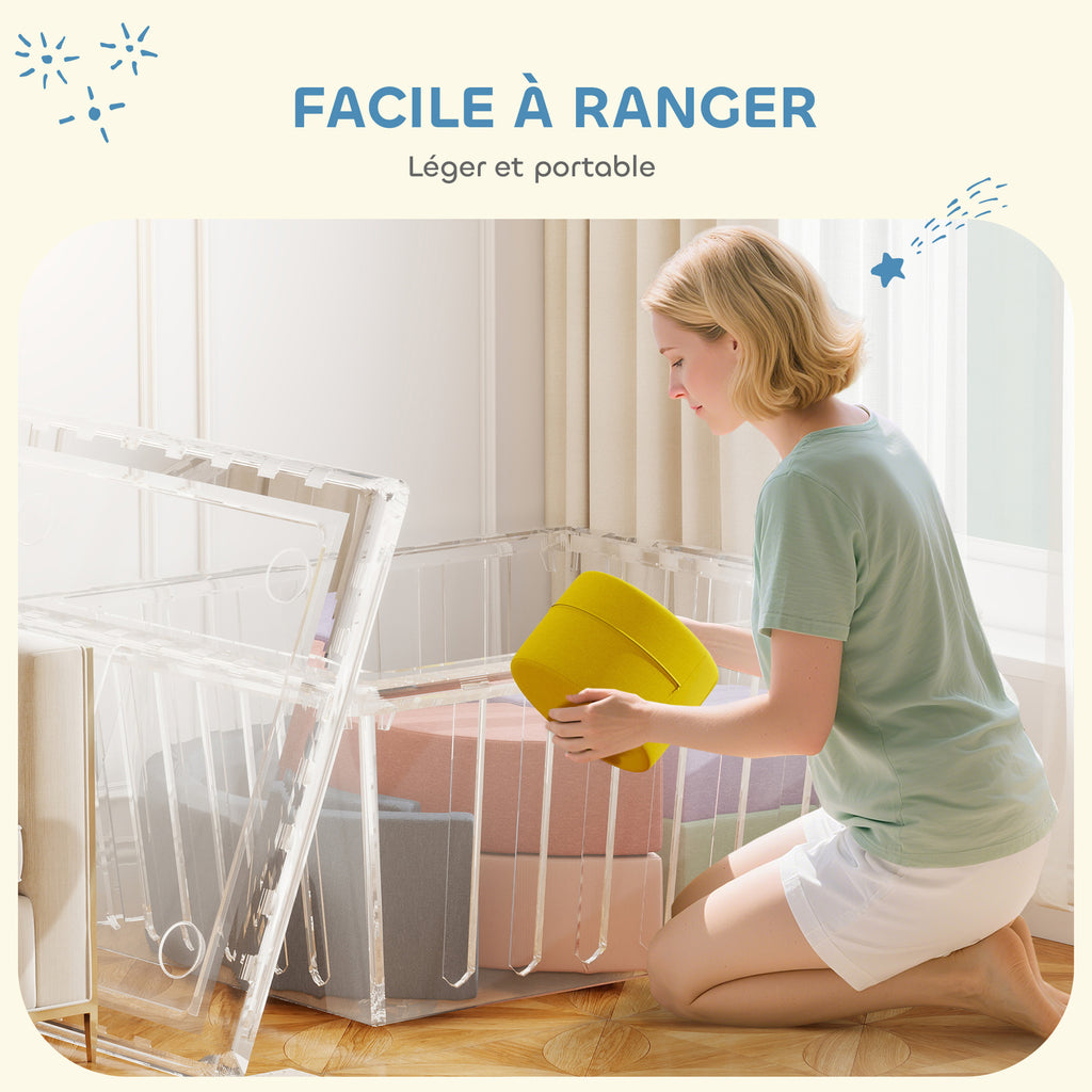 Parcours motricité bébé module motricité bébé 7 pièces avec housse lavable 107 x 107 x 30 cm multicolore-7