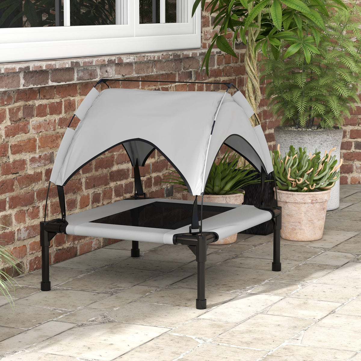 Lit pour chien chat sur pieds grand confort velum anti-UV oxford sac de transport inclus 76 x 61 x 69,5 cm gris-8