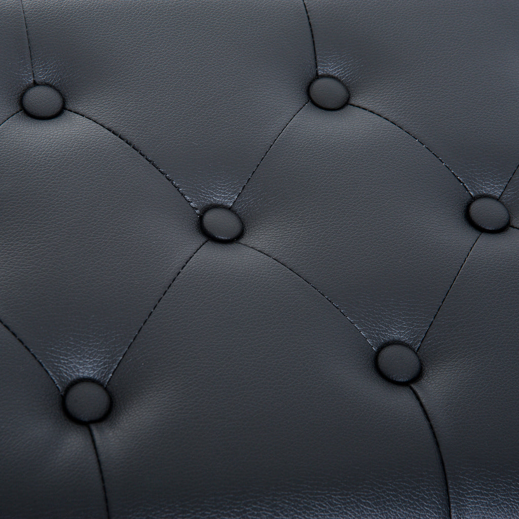 Banc de piano, banc de clavier réglable en hauteur en bois massif, tabouret piano avec compartiment caché, siège rembourré polyuréthane à 10 boutons, stable et antidérapant, charge 200kg, noir-7