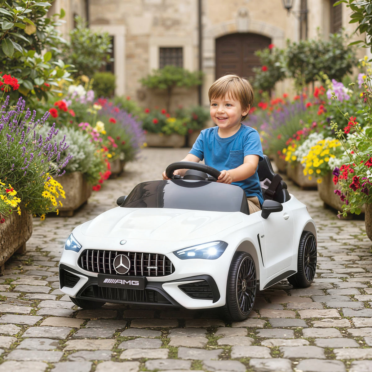 Voiture électrique enfants Mercedes AMG CLE 53 12V 2 moteurs télécommande parentale 2,4G 99 x 55 x 43 cm blanc-1