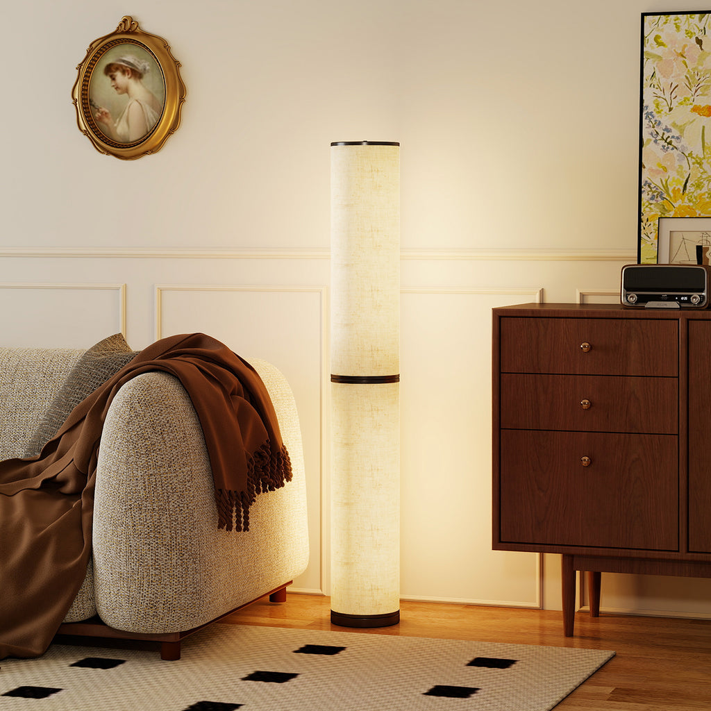 Lampadaire LED, lampadaire sur pied salon à intensité variable, télécommande magnétique, Ø 20 x 135 cm, beige-8