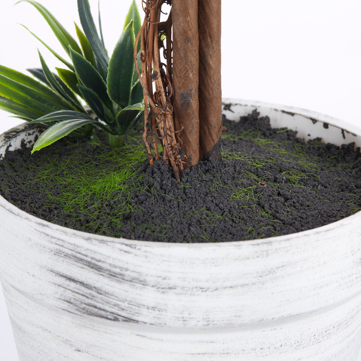 Lot de 2 plantes Artificielles avec fleurs de lavande, tronc et pot inclus - hauteur 60 cm vert-8
