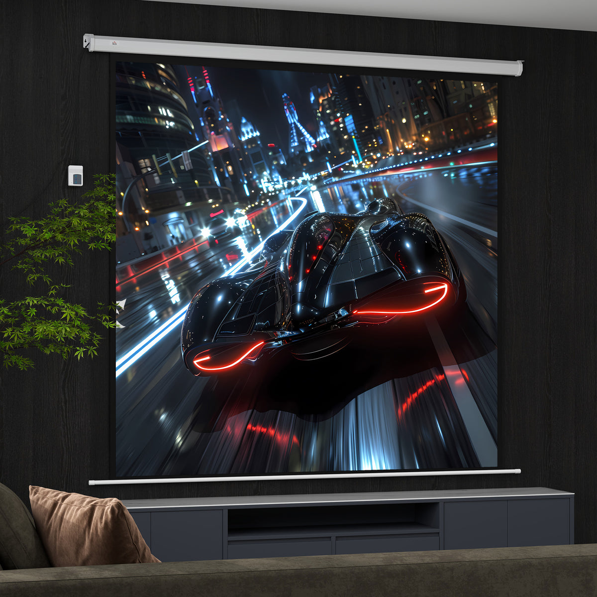 Écran de projection motorisé 120 Pouces, 4K HD électrique, montage mural ou plafond, panneau de commande et télécommande-8