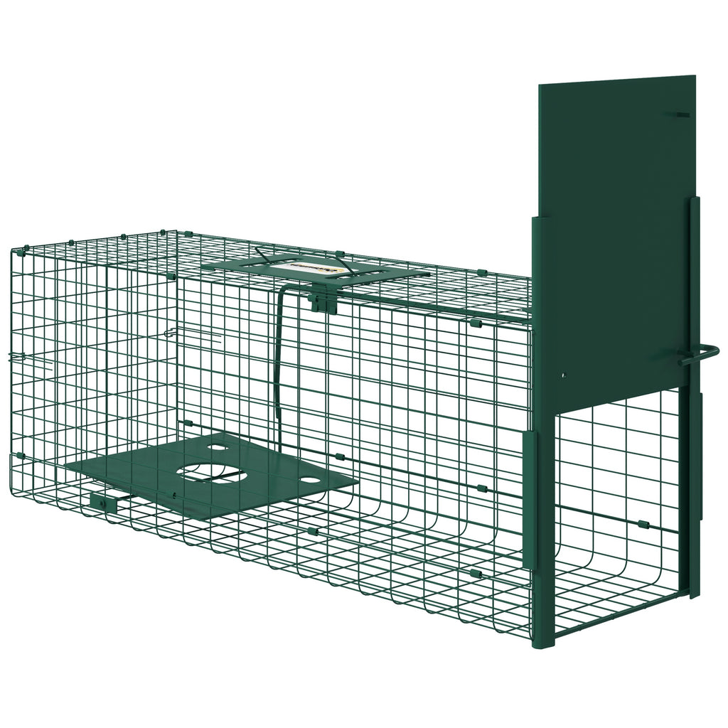 Cage attrape animaux nuisibles 1 entrée dim. 80L x 25l x 30H cm vert foncé-0