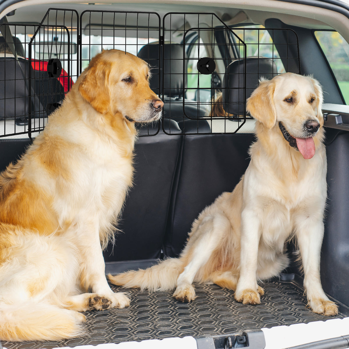 Grille de séparation voiture pour chien pliable largeur ajustable 93 à 150 cm barrière pour chien universelle, noir-1