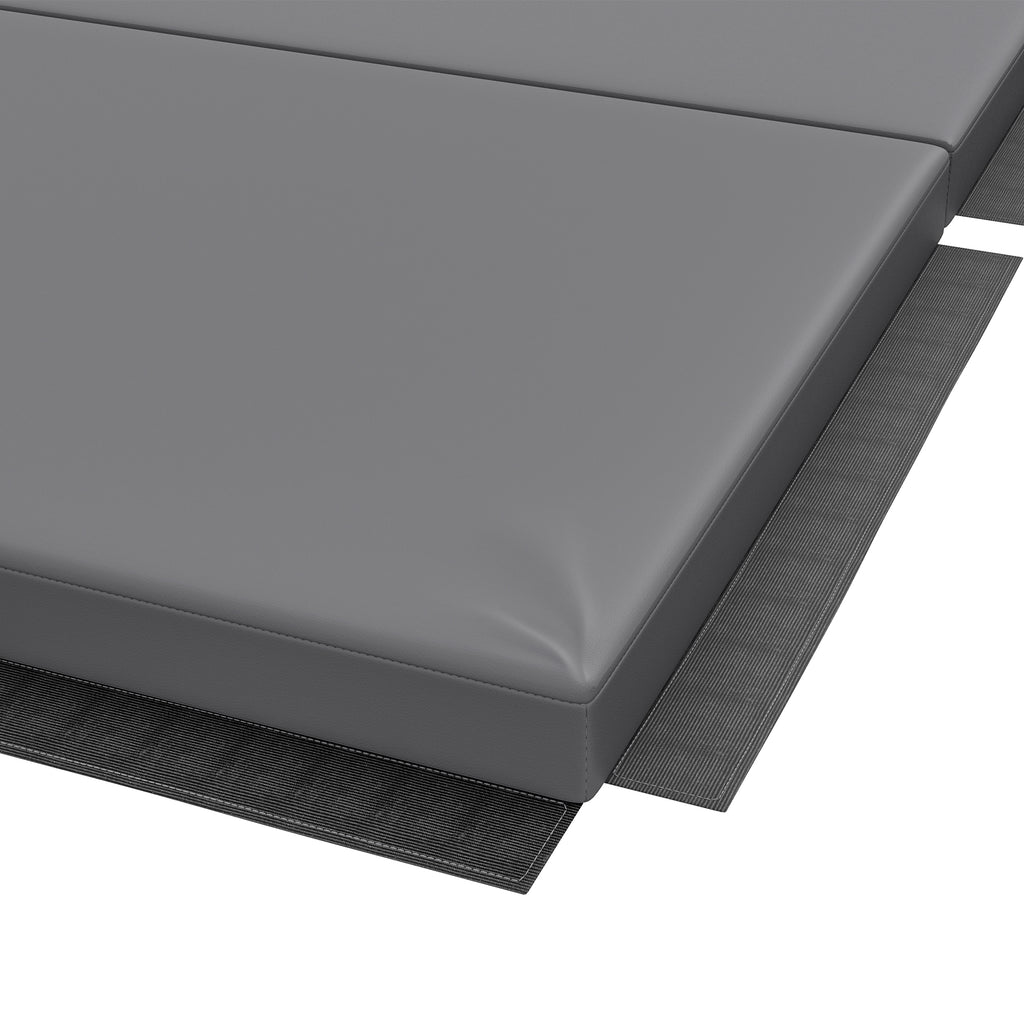 Tapis de gymnastique yoga pilates fitness pliable en 4 avec poignées revêtement synthétique 180 x 80 x 5 cm gris-9