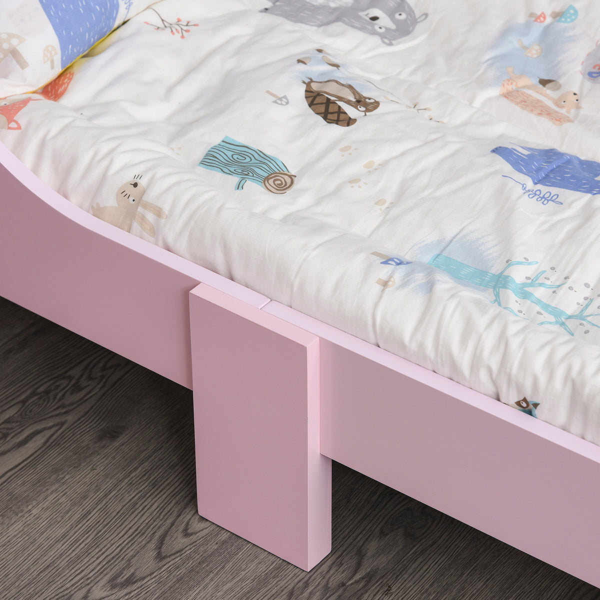 Lit Enfant et Ensemble table et chaises enfant - Design Princesse Motif Couronne - sommier à Lattes Inclus - Rose-7