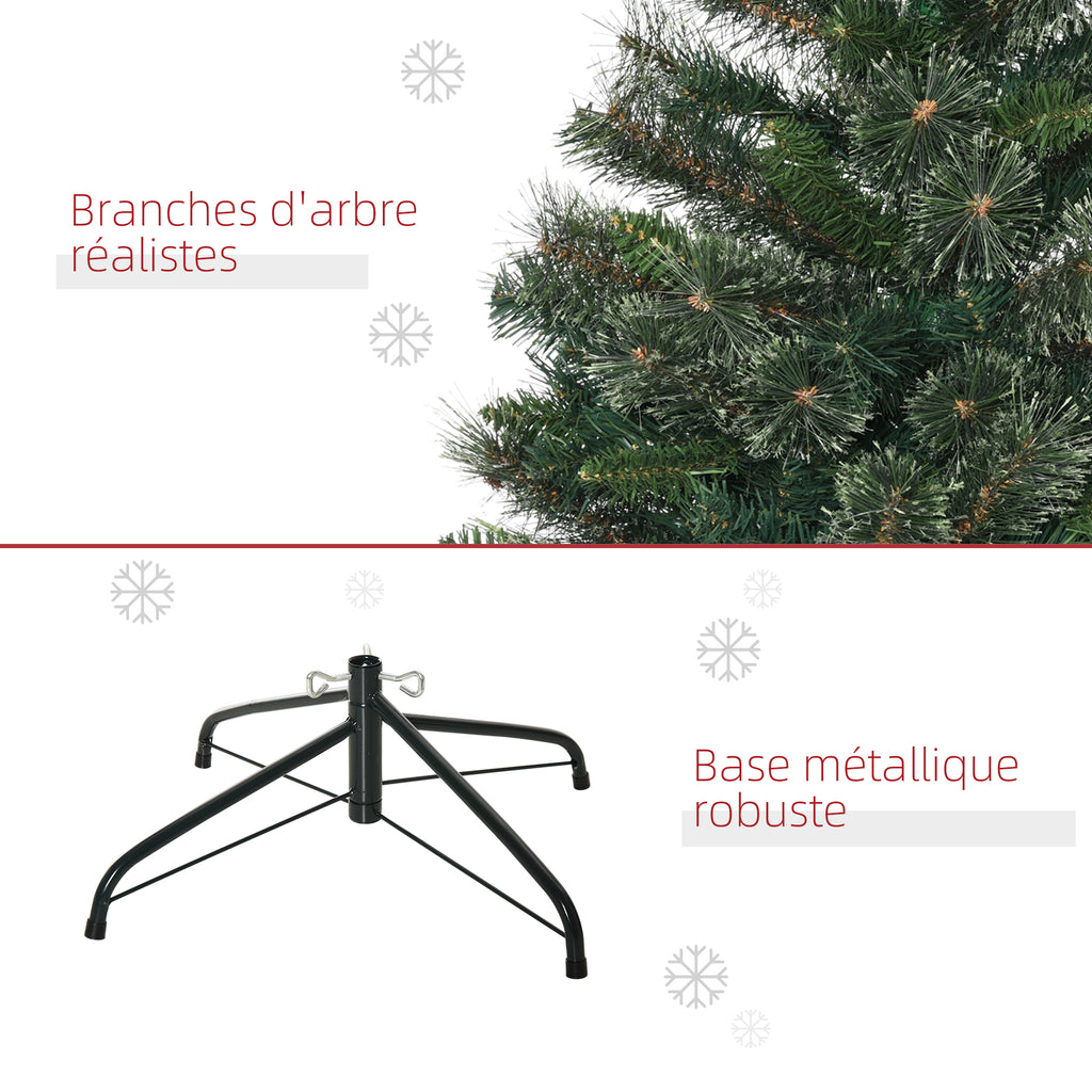 Sapin arbre de Noël artificiel 150 cm 665 branches + support pied vert-6