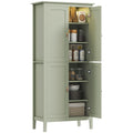 Buffet cuisine, meuble cuisine rangement haut avec LED réglable et détecteur de mouvement, 80 x 40 x 176,5 cm, vert-0