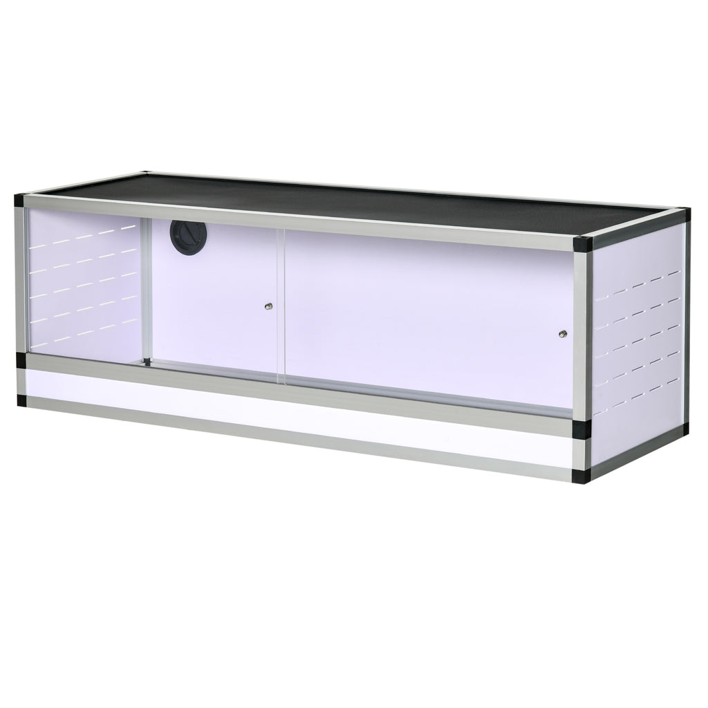 Terrarium en Aluminium Enclos en Maille pour Amphibiens Araignées et Reptiles 120 x 40 x 40 cm Blanc-0