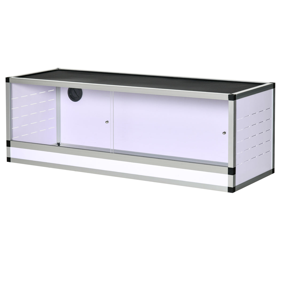 Terrarium en Aluminium Enclos en Maille pour Amphibiens Araignées et Reptiles 120 x 40 x 40 cm Blanc-0