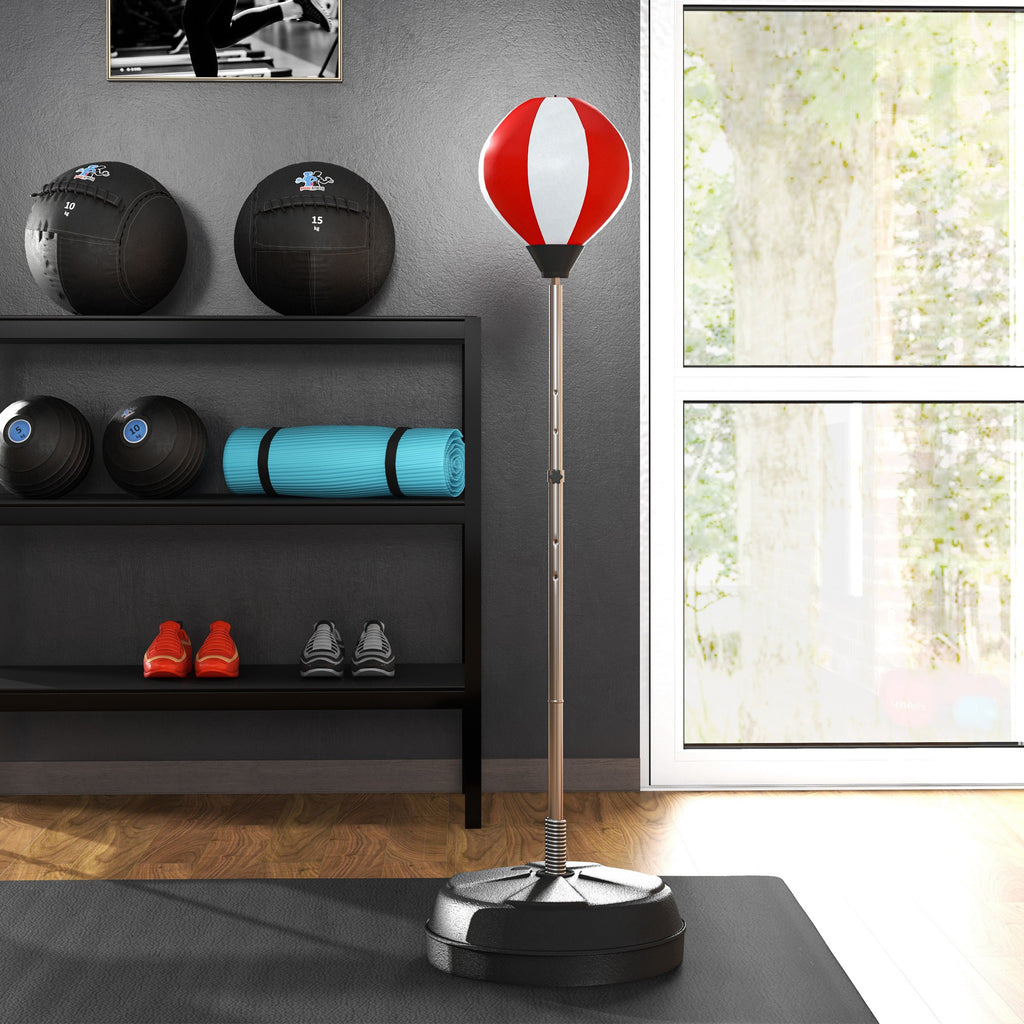 Sac de Frappe sur Pied Punching ball sur pied réglable en hauteur 126-144 cm avec gants, pompe et base de lestage-7