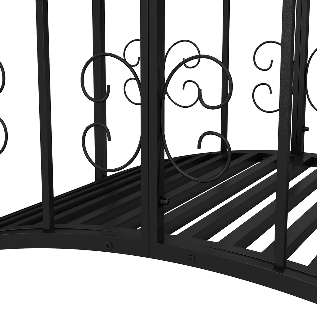 Pont de Jardin Pont en acier avec Garde-corps latéraux, Charge Maximale 120 KG, décoration Jardin, 119 x 67 x 70 cm noir-7