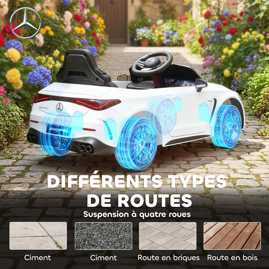 Voiture électrique enfants Mercedes AMG CLE 53 12V 2 moteurs télécommande parentale 2,4G 99 x 55 x 43 cm blanc-7