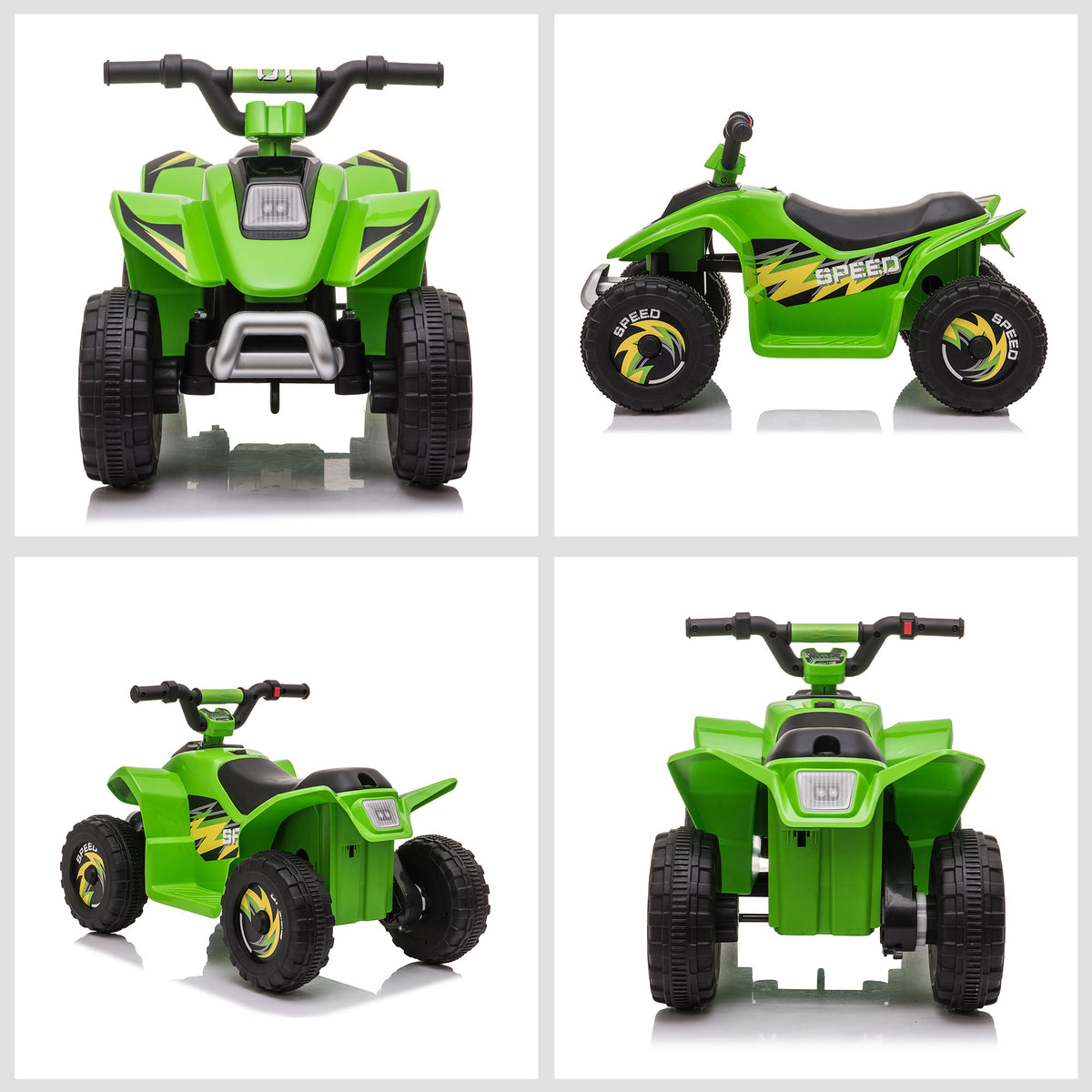 Quad électrique pour enfants 18-36 mois véhicule à batterie 6V avec marche avant et arrière 72 x 40 x 45,5 cm vert-7