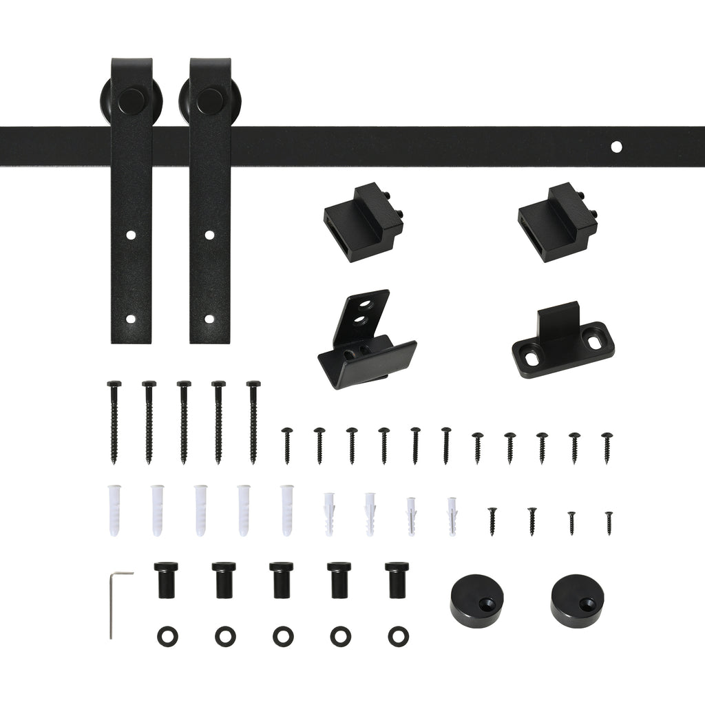 200 CM Rail porte coulissante quincaillerie de rail pour porte de grange simple en acier acier au carbone-0
