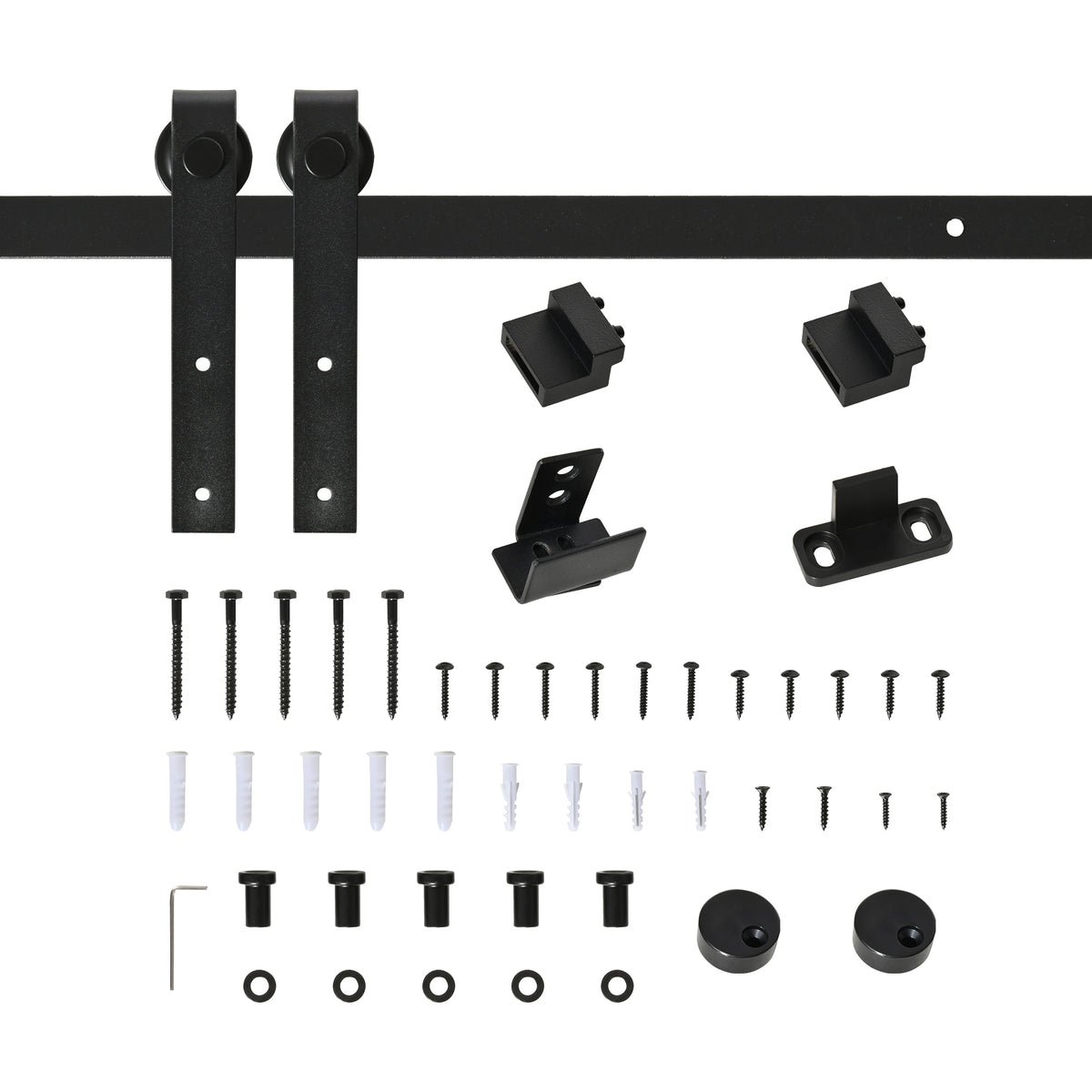 200 CM Rail porte coulissante quincaillerie de rail pour porte de grange simple en acier acier au carbone-0
