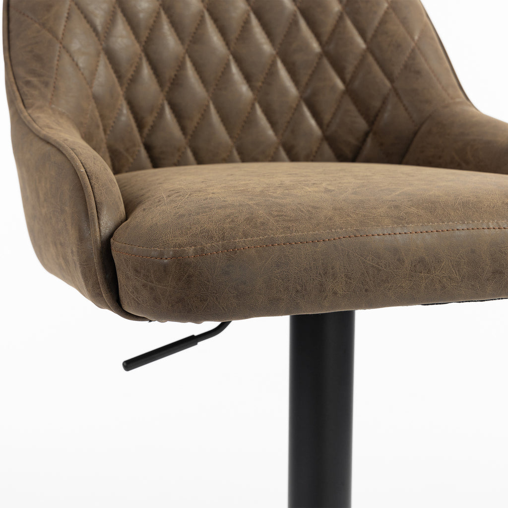 Lot de 2 Tabourets de Bar, Tabourets Hauts Cuisine avec Siège Pivotant et Hauteur Réglable, Marron Foncé-9