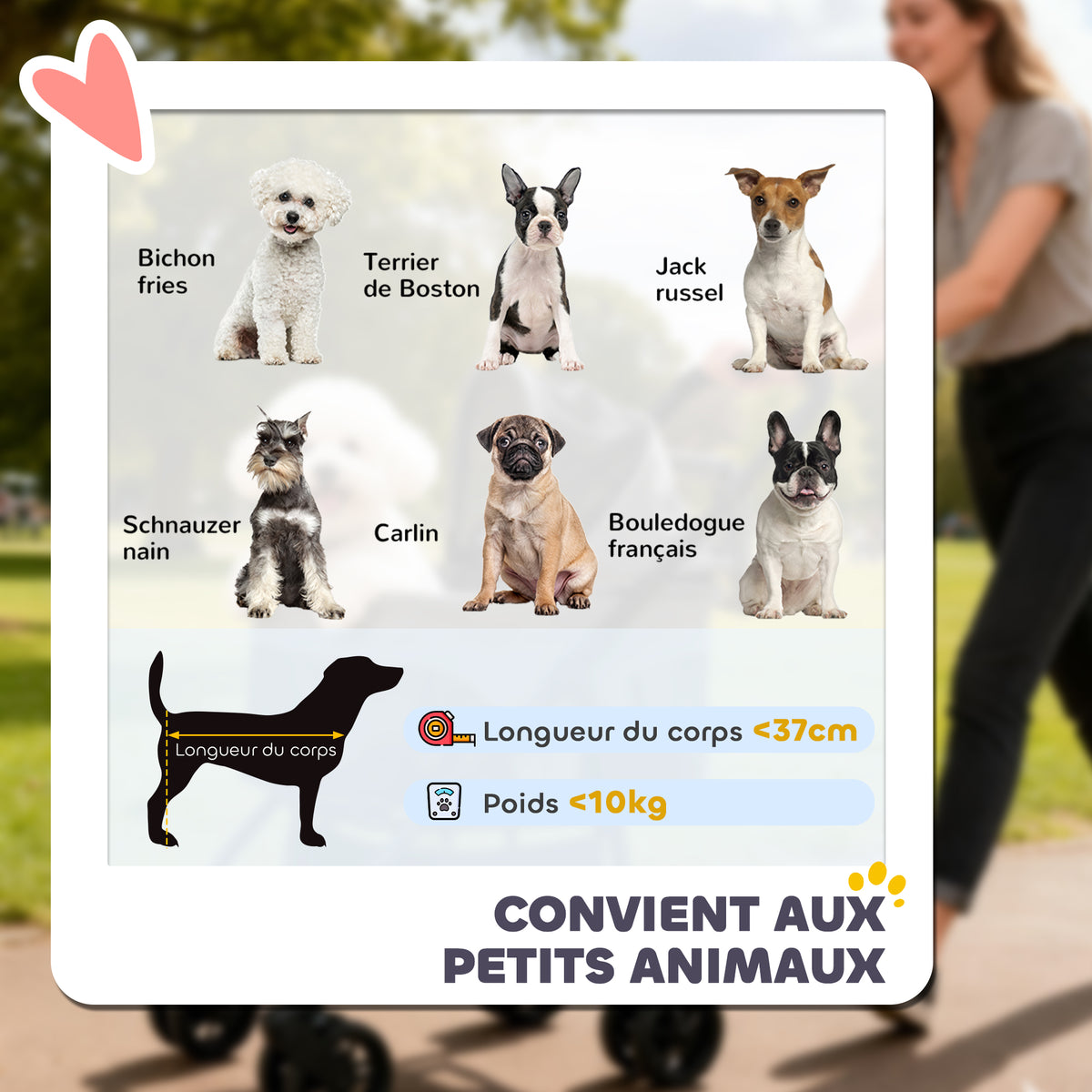 Poussette pour Chien Pousse-Chien 3 en 1 Détachable Pliable Nacelle Amovible et Sans Fermeture Éclair Suspension Gris-8
