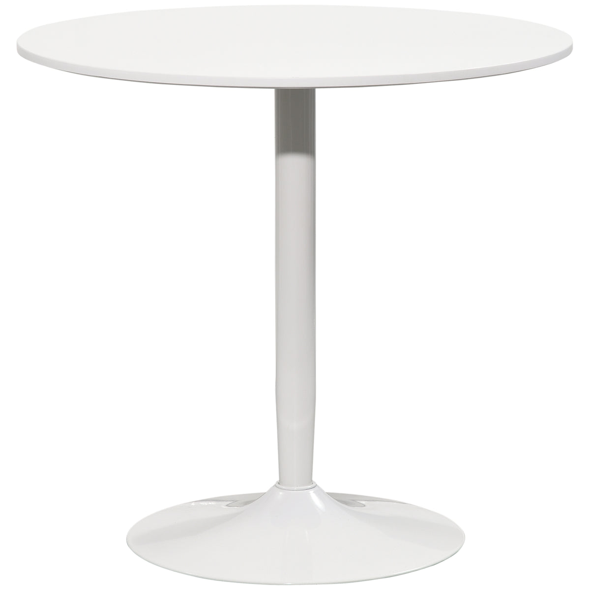 Table à manger ronde pour 2 personnes, table de cuisine style moderne avec piétement en acier, Ø 80 x 75 cm, blanc-0