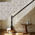 Papier peint abstrait noir et beige
