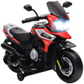 Moto Électrique Enfants 6 V, Voiture Électrique Enfants avec Roues d'Entraînement, Musique, Effets Lumineux, Rouge-0