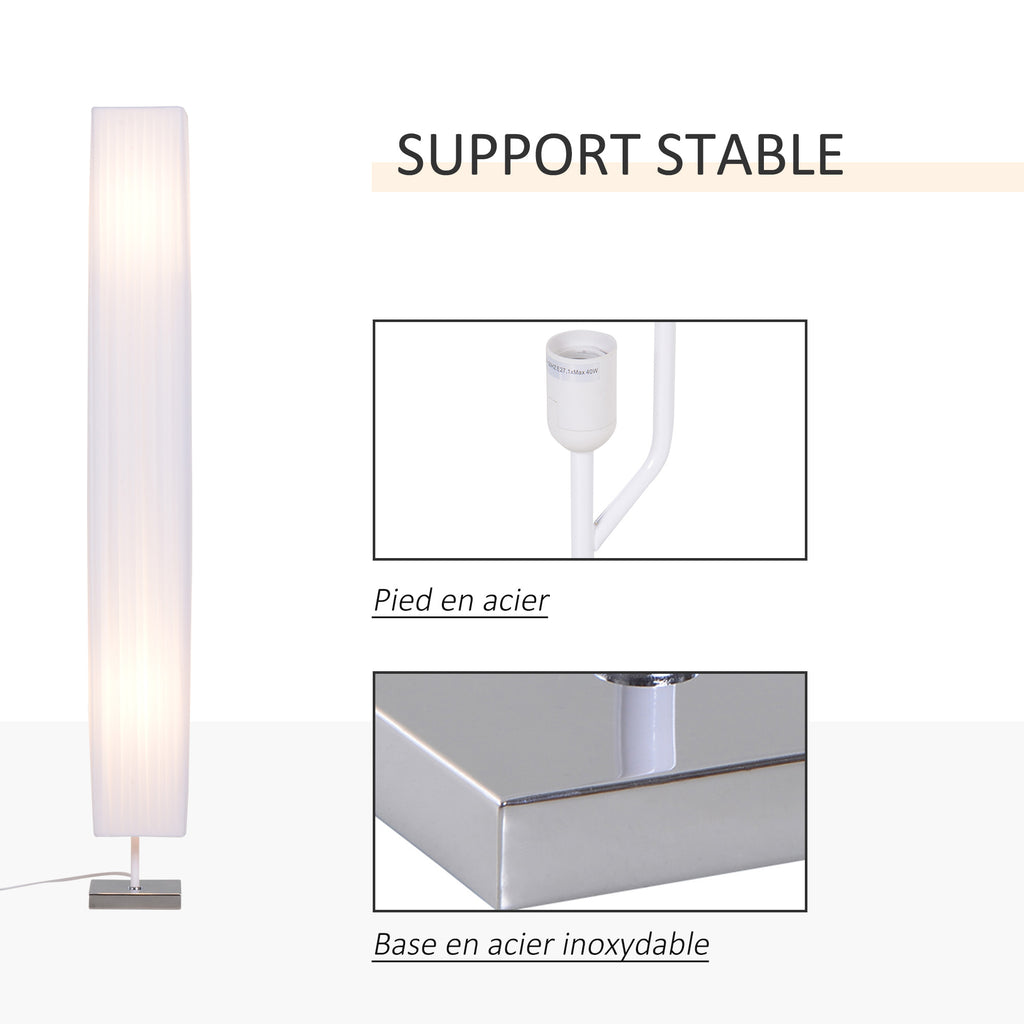 Lampadaire Lampe sur Pied de Salon Style Moderne Lampadaire sur Pied avec Interrupteur Acier Blanc-4