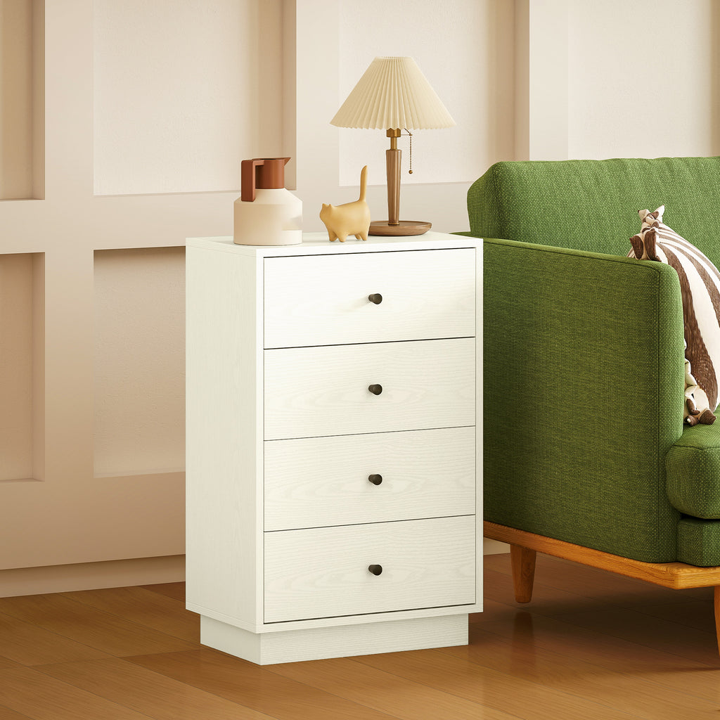 Commode 4 tiroirs moderne, meuble de rangement pour chambre à coucher, salon, entrée, 47 x 29 x 75 cm, crème-7
