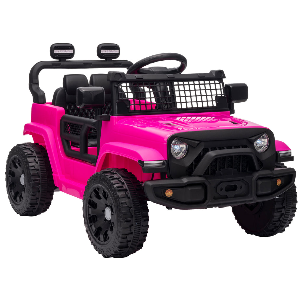 Voiture Électrique Enfants 12V, Buggy Électrique Enfants, 2-4 km/h, 2 Moteurs, Télécommande, Batterie Lithium, Rose-0