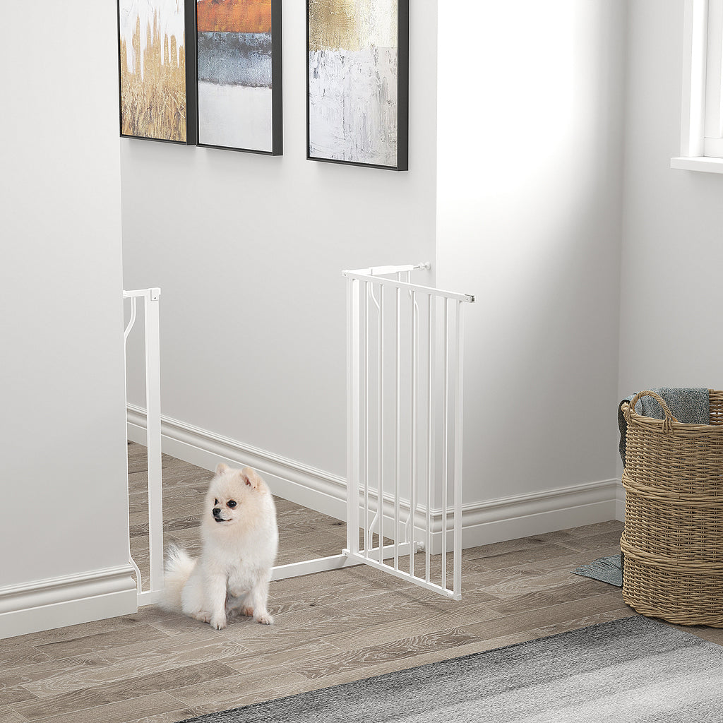 Lot de 2 barrières de sécurité pour animal longueur réglable escaliers couloirs portes sans perçage en acier ABS-1