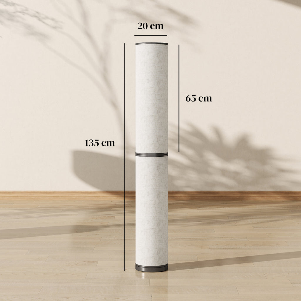 Lampadaire LED, lampadaire sur pied salon à intensité variable, télécommande magnétique, Ø 20 x 135 cm, beige-2