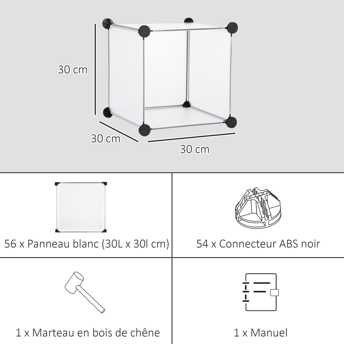 Meuble de rangement modulable, 16 cubes, meuble à chaussures, vêtements, livres, jouets, blanc-5