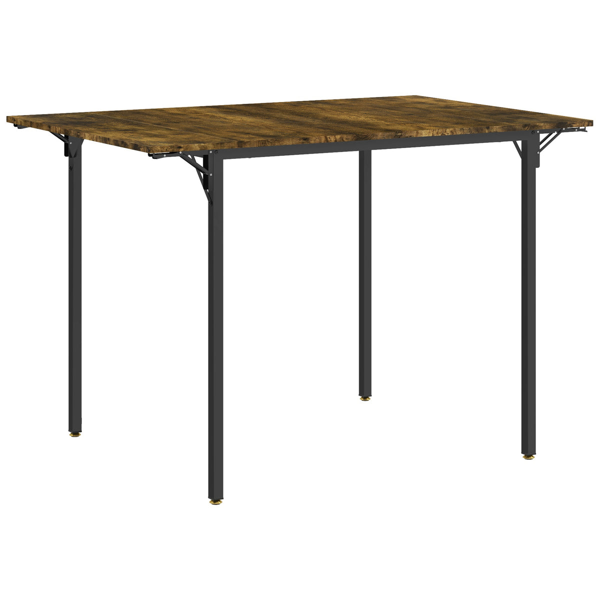 Table de salle à manger avec 2 rabats style industriel, extensible, table à abattant pour 2-4 personnes-0
