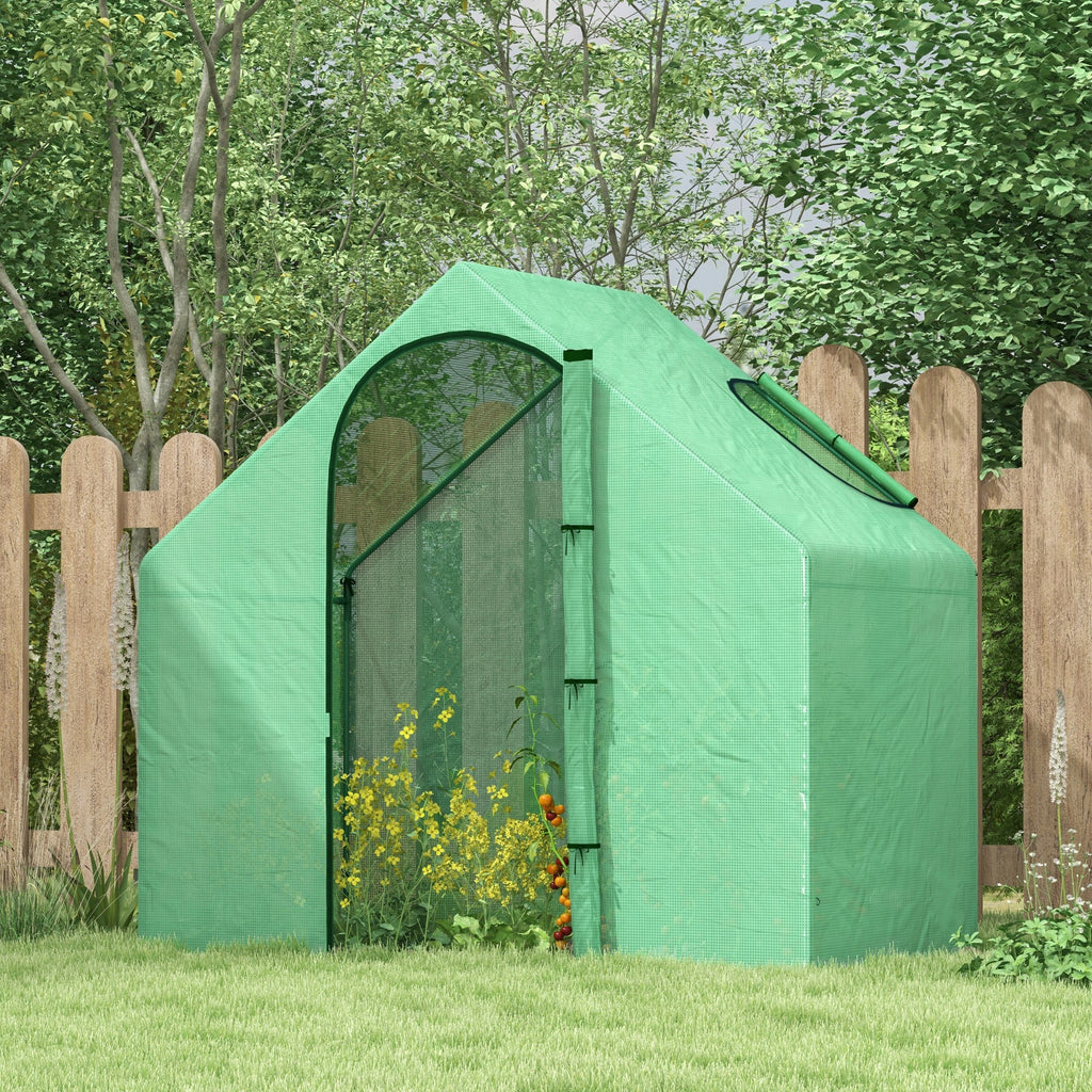 Serre de jardin PE, serre de balcon, bâche renforcée, châssis en acier, porte zippée enroulable, pour légumes plantes, intérieur et extérieur, 180 x 100 x 168 cm, vert-8