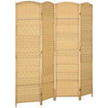 Paravent intérieur en bois 4 panneaux séparateur de pièce pliable pour salon chambre 180 x 180 cm bois naturel-0