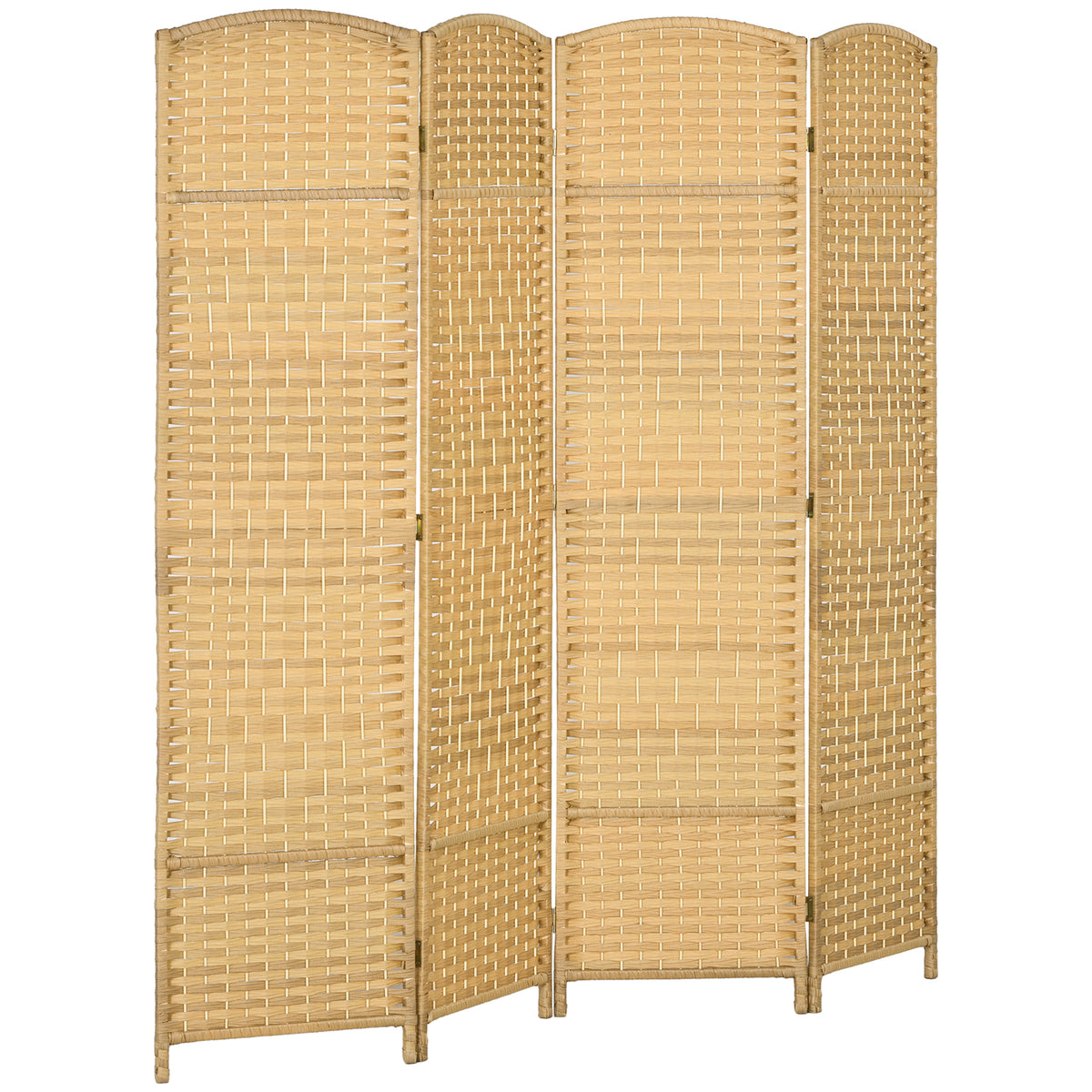 Paravent intérieur en bois 4 panneaux séparateur de pièce pliable pour salon chambre 180 x 180 cm bois naturel-0