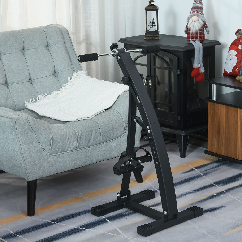 Vélo d'appartement pédalier rééducation bras jambes 40L x 42,5l x 100H cm hauteur guidon réglable noir-1