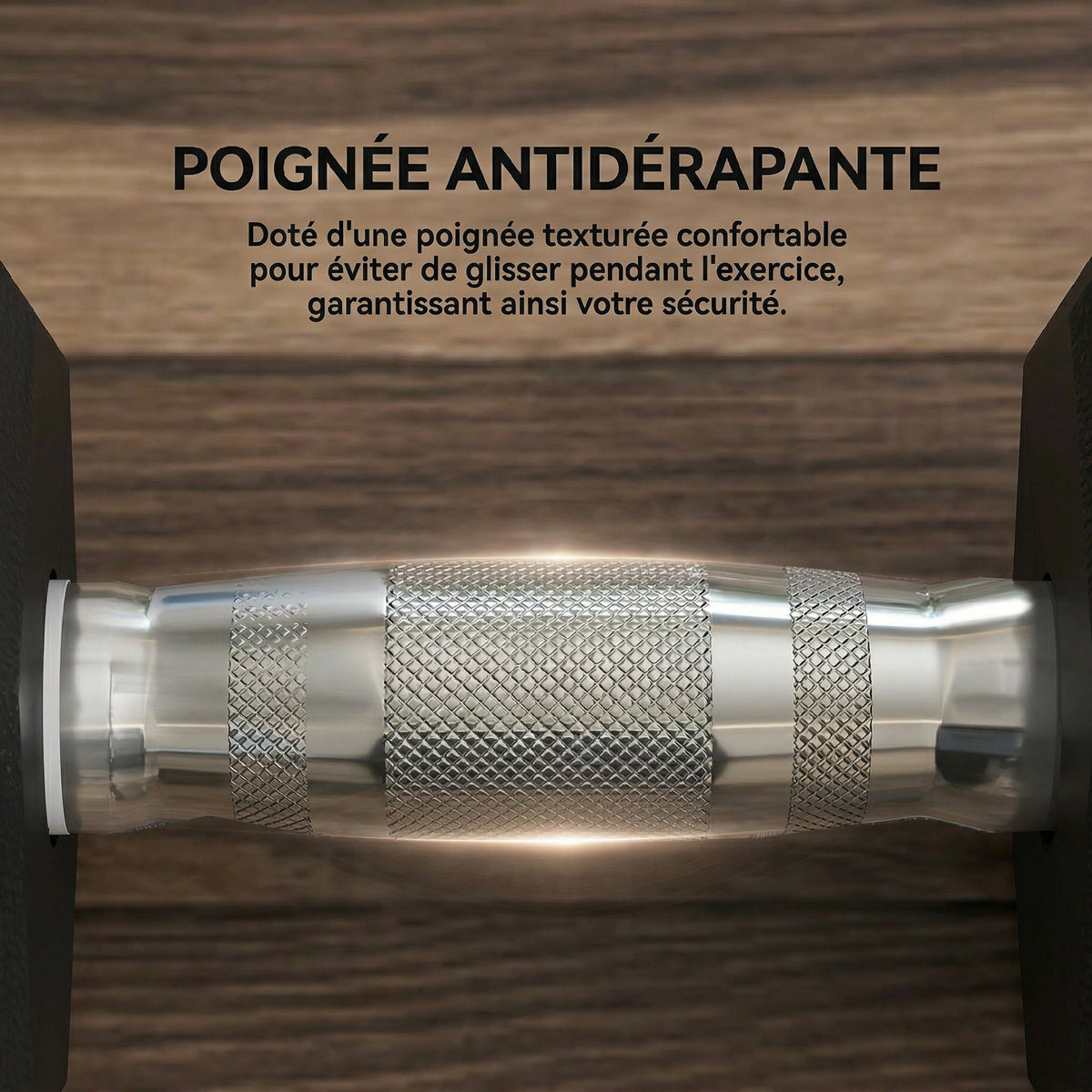 Lot de 2 Haltères hexagonaux 25 kg en fonte caoutchouté pour maison bureau gym à domicile, noir-4