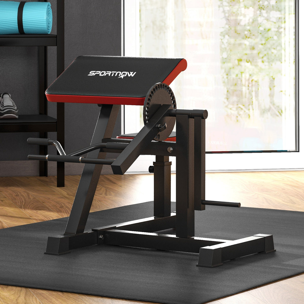 Banc de musculation pour biceps, machine à biceps/triceps 2-en-1 hauteur de l'assise réglable 5 niveaux 105x95x80cm noir-9