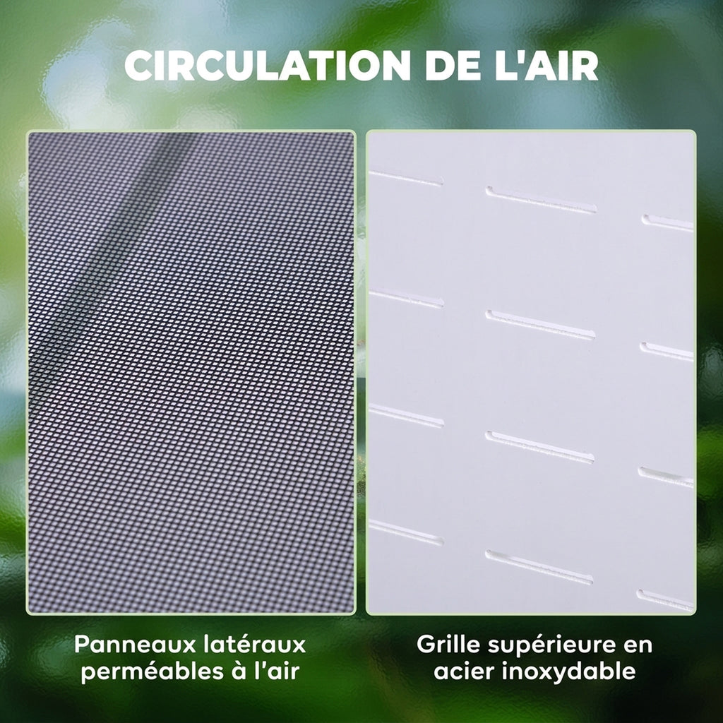 Terrarium en Aluminium Enclos en Maille pour Amphibiens Araignées et Reptiles 120 x 40 x 40 cm Blanc-5