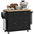 Desserte ilôt de cuisine multi rangements 2 tiroirs 2 placard 2 portes avec étagère range-bouteille-0