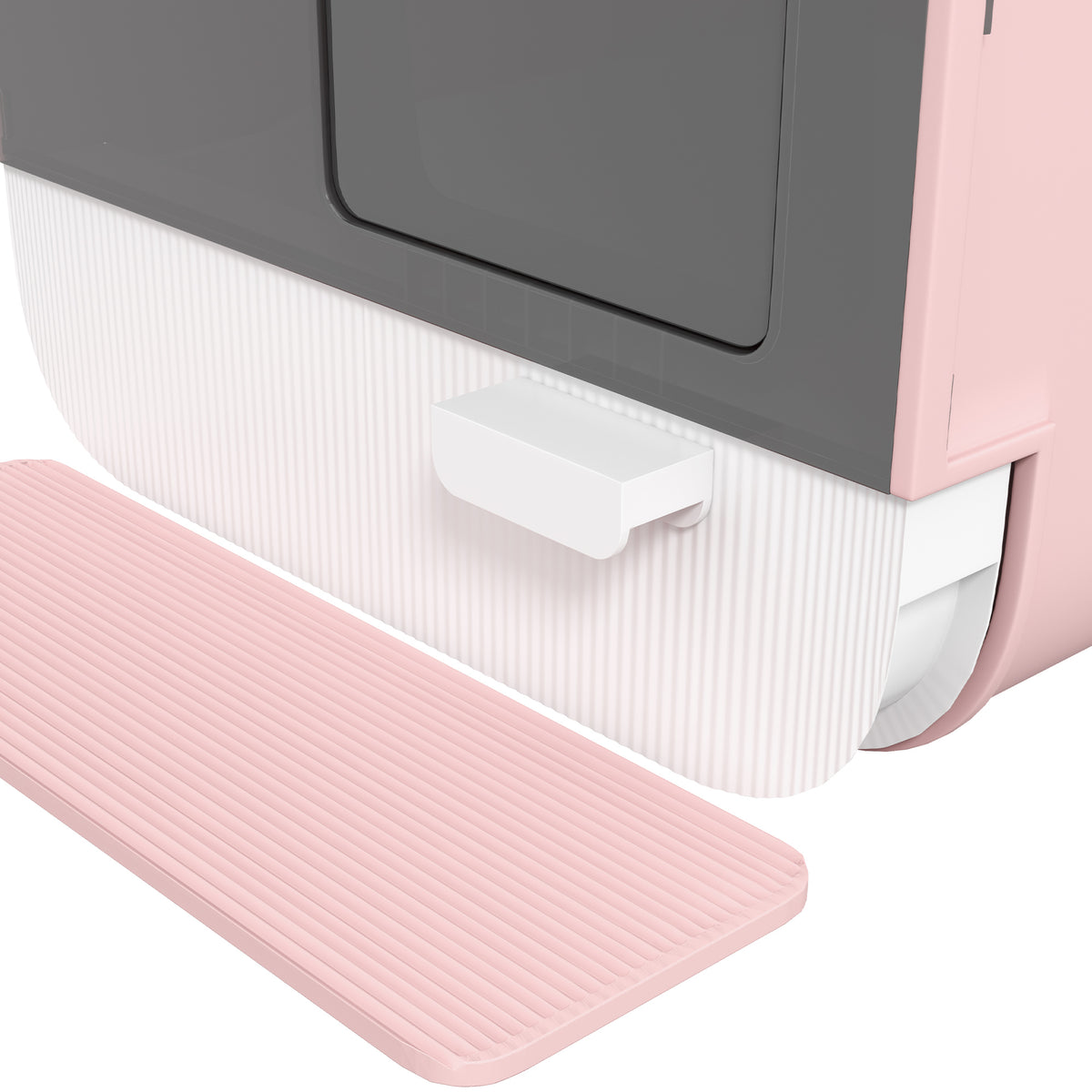 Bac à litière pour chat avec porte battante pelle et filtre inclus dim. 43L x 44l x 47H cm rose-9