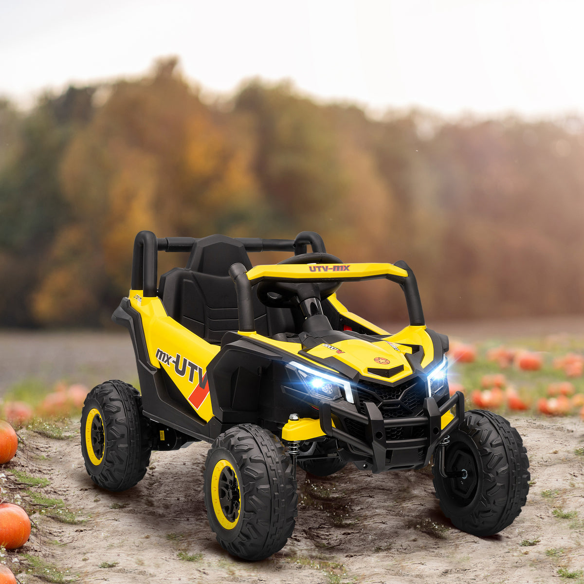 Voiture électrique enfants UTV 12 V, buggy électrique enfants avec télécommande, 96 x 61 x 56 cm, jaune-9