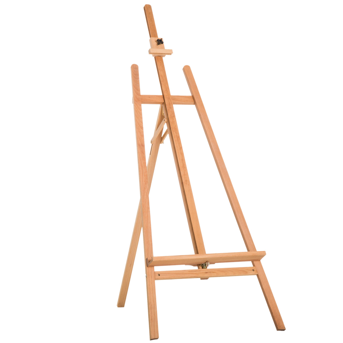 Chevalet d'Artiste sur Pieds, Inclinaison et Hauteur Réglables, Dim. 65L x 44l x 174-230H cm, Bois de Hêtre Clair-0