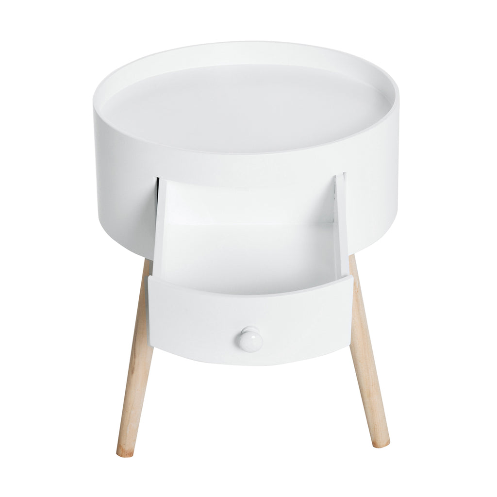 Lot de 2 tables basses - table de chevet - table de nuit ronde - design scandinave table d'appoint bout de canapé-6