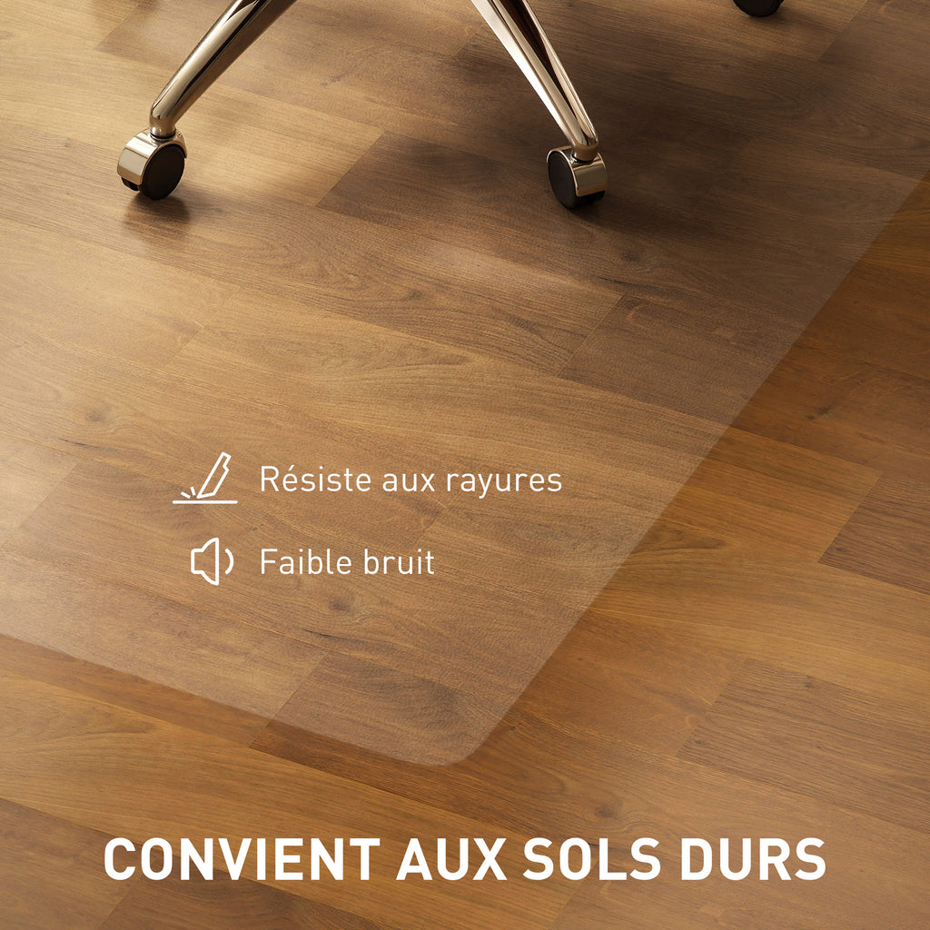 Tapis de chaise de bureau rectangulaire, antidérapants en plastique transparent 120x120cm-5
