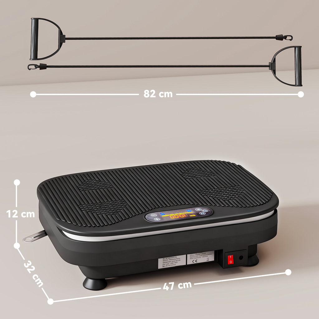 Plateforme Vibrante avec Lumières, Bluetooth, 3 Programmes, 99 Vitesses, Télécommande, Écran LED, 47x32x12cm, Noir-2
